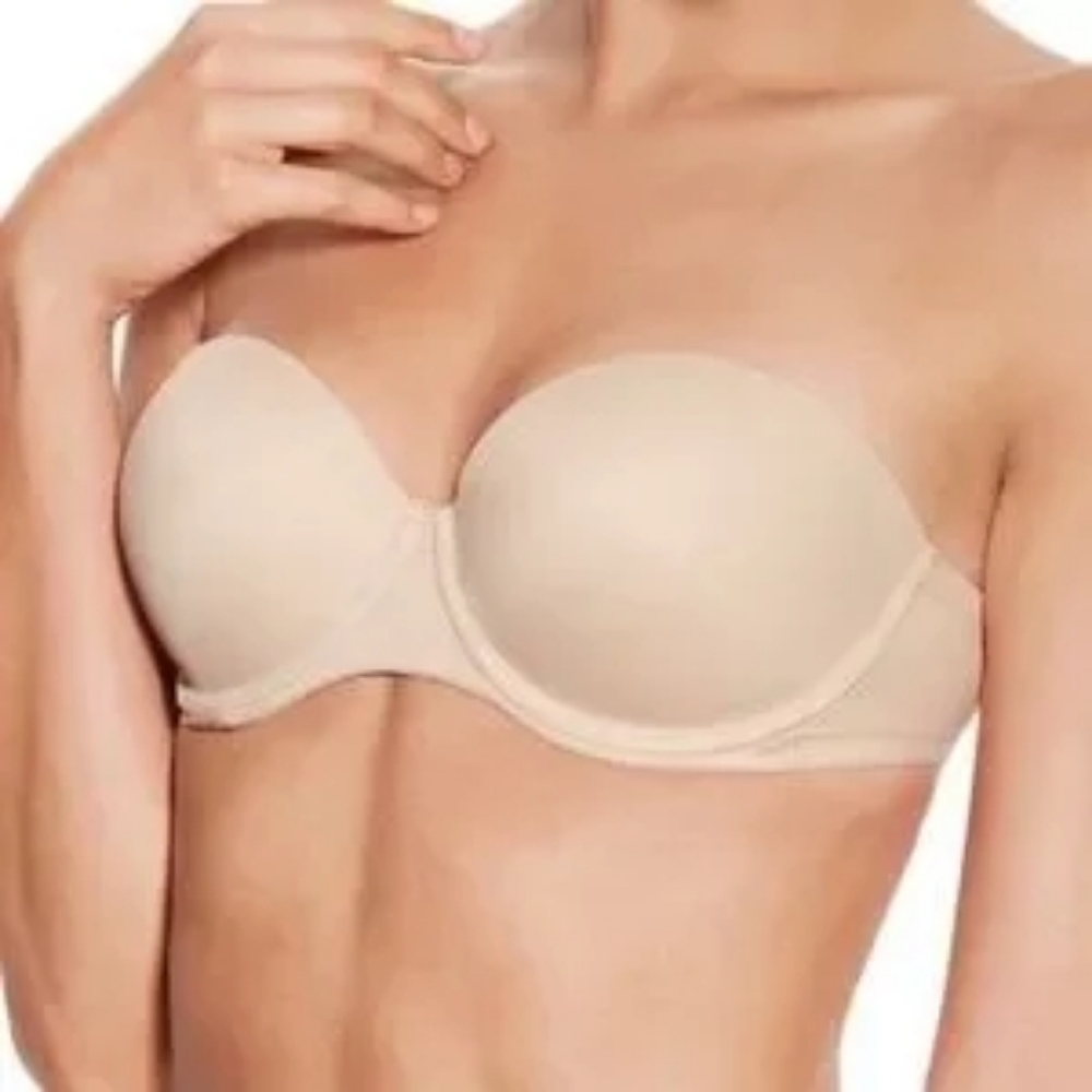 PINK Victoria's Secret Strapless Push Up Bra in Cream
